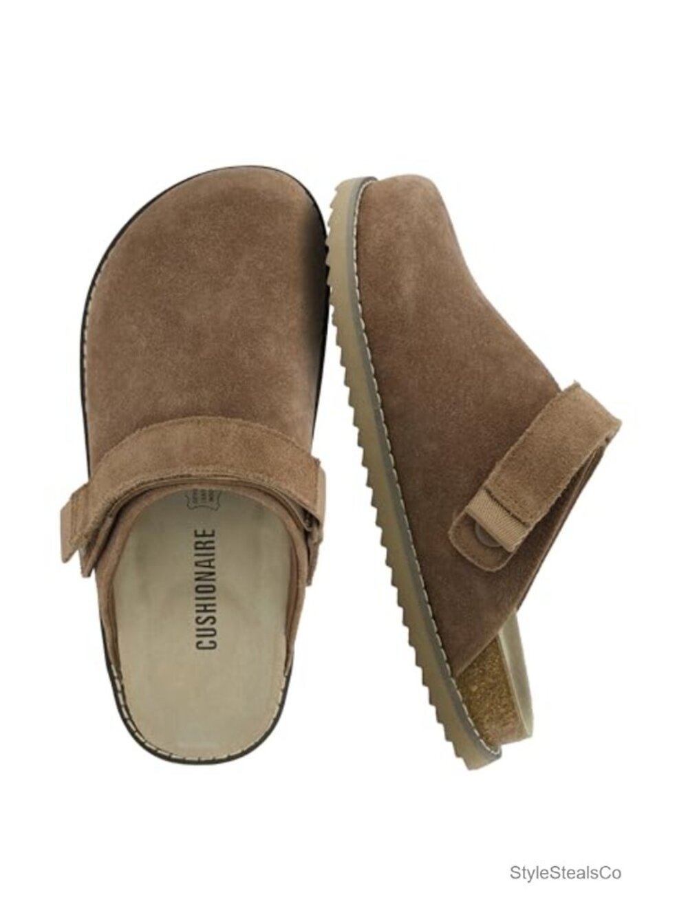CUSHIONAIRE Boulder Genuine Suede Clogs for Women Slingback Slip On Memory Foam